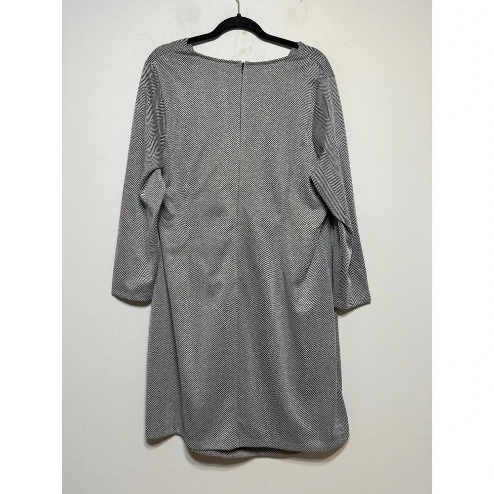 NY Collection Quiet Luxury Herringbone Wrap Dress Womens Size 2X Clean Girl Chic